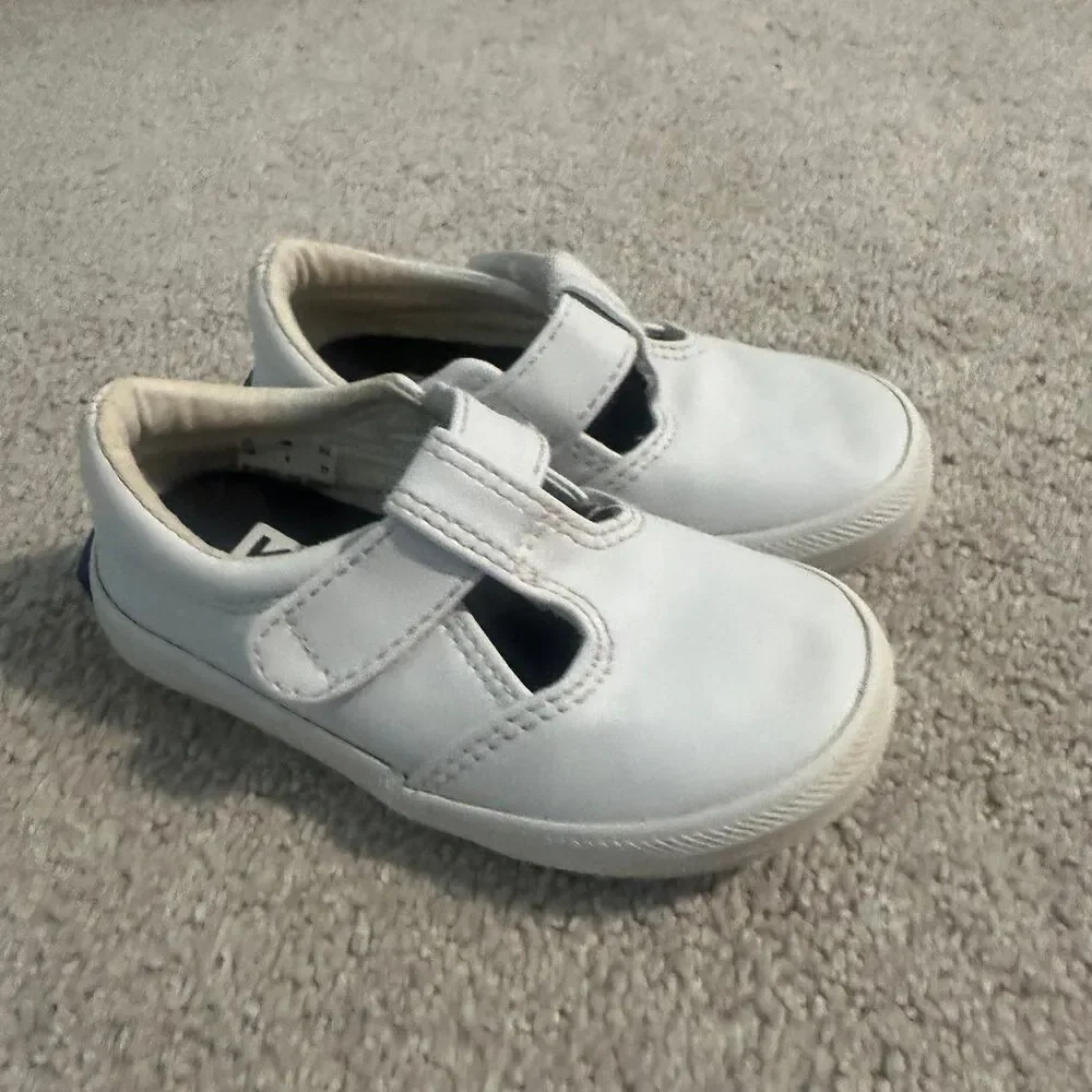 Keds White Velcro T Strap Mary Jane Shoes Toddler baby Girls